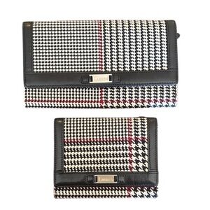 Lauren Ralph Lauren Houndstooth-Leather Wallets Set of 2